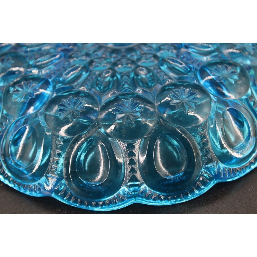 vtg blue moon and stars LE SMITH DIVIDED TID BIT RELISH DISH 8" - Picture 9 of 9